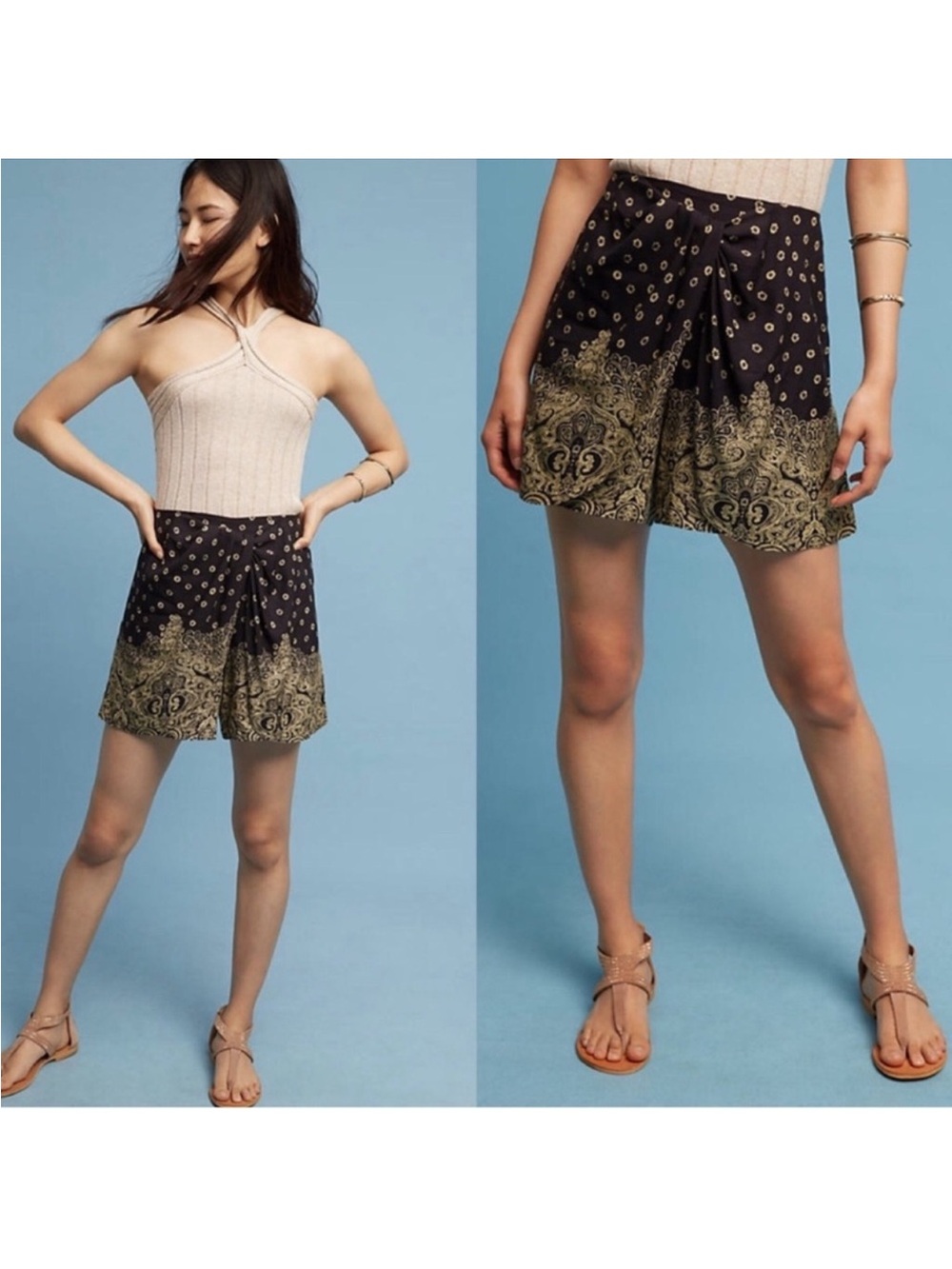 Anthropologie Hei Hei Skirted Short Size XS Luna Paisley Print Boho Casual Vacay